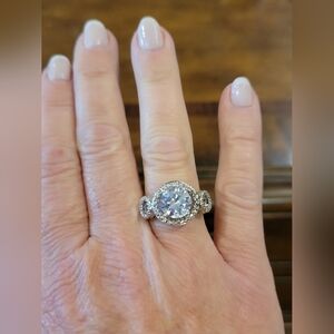 Elegant Silver Halo Ring